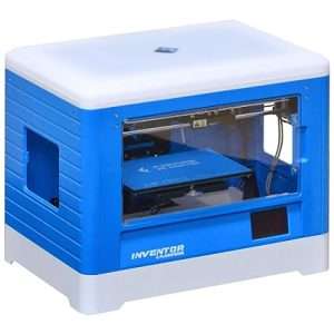"Stampante 3D FLASHFORGE Inventor con tecnologia FDM/FFF, vista frontale che mostra il design moderno e le due testine di estrusione."